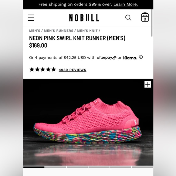 NEON PINK SWIRL KNIT RUNNER (MEN'S) Size 10 - Picture 1 of 5
